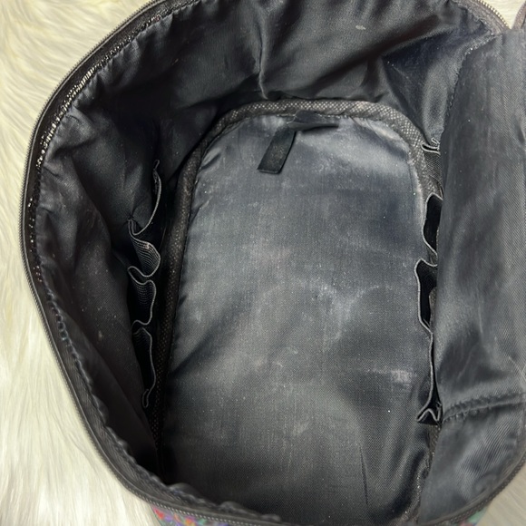 Nicole Miller New York Multi Color Train Case Cosmetic Case Beauty Bag Organizer - Picture 8 of 14